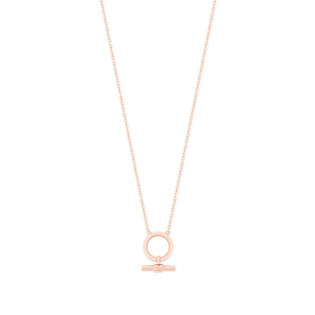 Tipperary Crystal Circle Bar Pendant Rose Gold