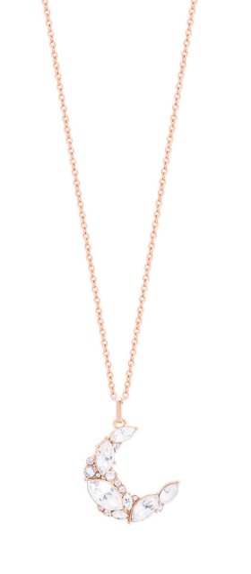 Tipperary Crystal Half Moon Pendant Clear CZ Rose Gold