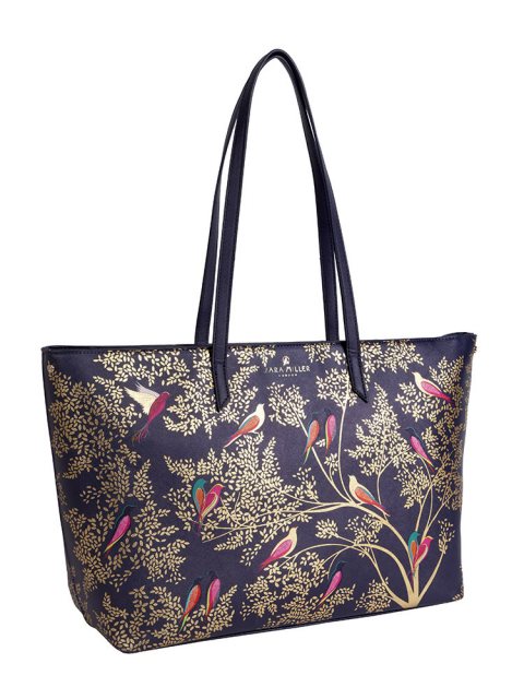 Sara Miller Smokey Blue Birds Large Tote