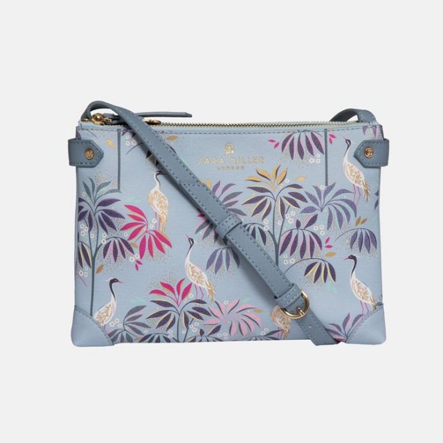 Sara Miller Crane Garden Zip Top Crossbody Bag