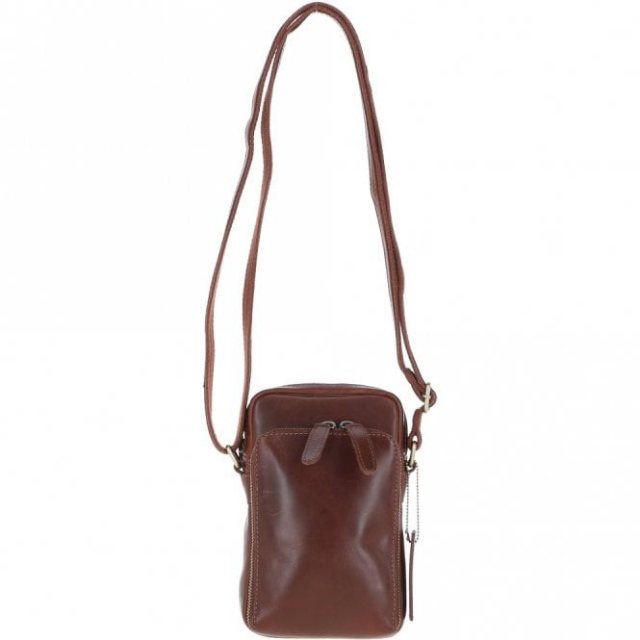 Ashwood Leather Crossbody Smartphone Bag Chestnut