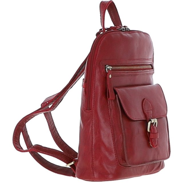 Ashwood Heritage Cherry Brick Red Woven Genuine Leather Vintage Backpack