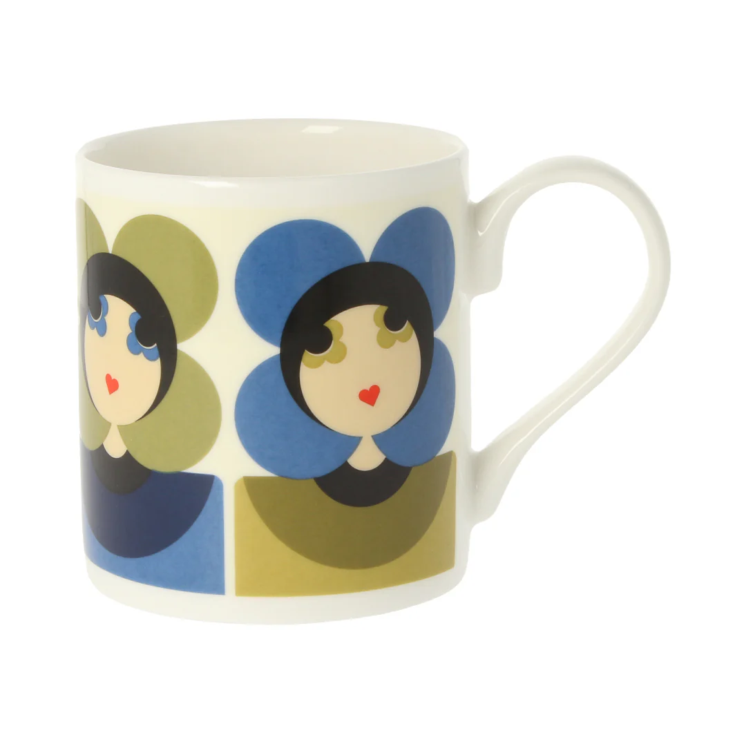 Orla Kiely Luna Blue / Sage Mug