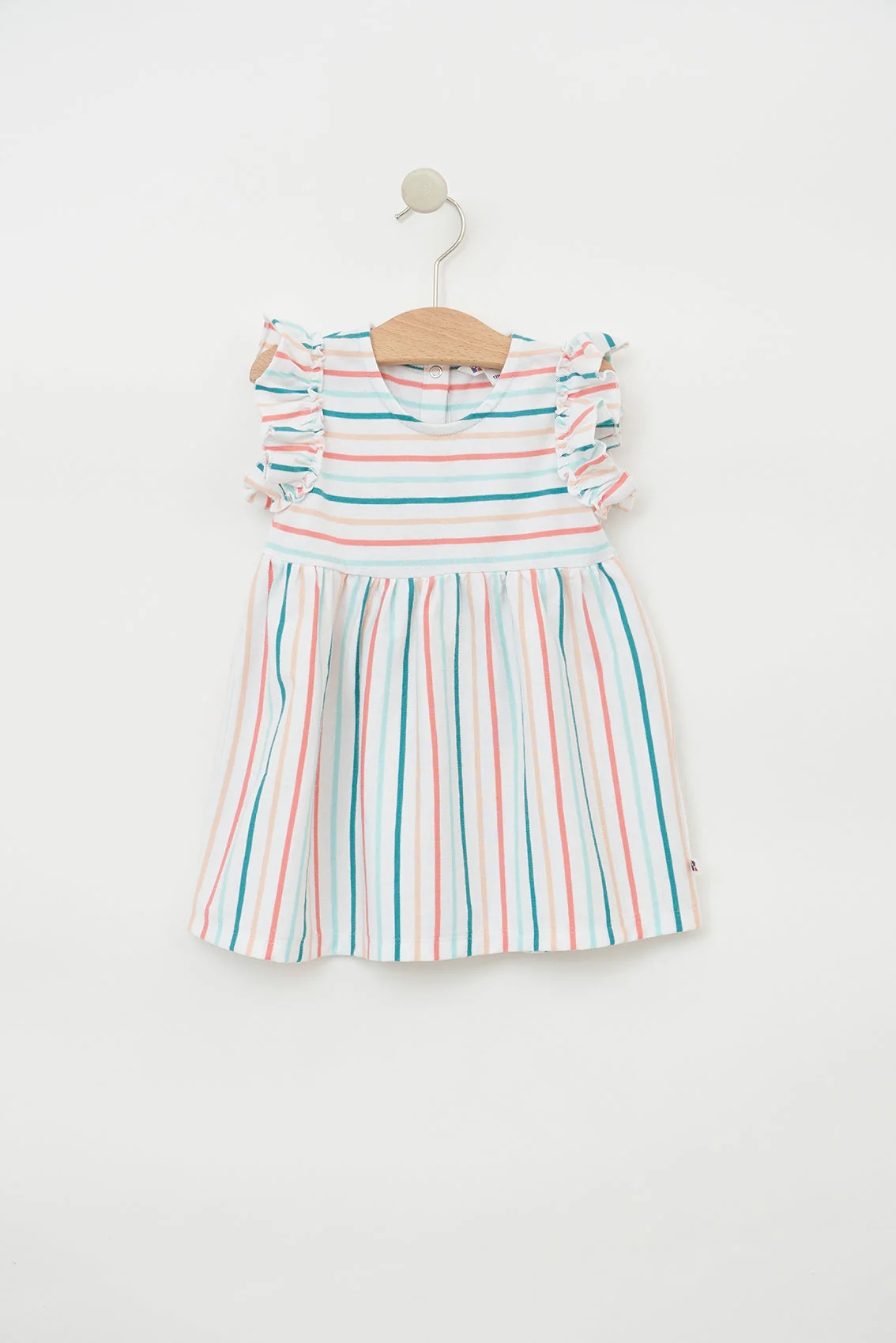 Batela Striped Dress with Ruffles - Multicolour