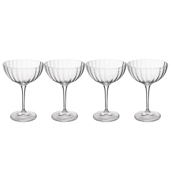 Mikasa Treviso Crystal Coupe Glasses Set of 4