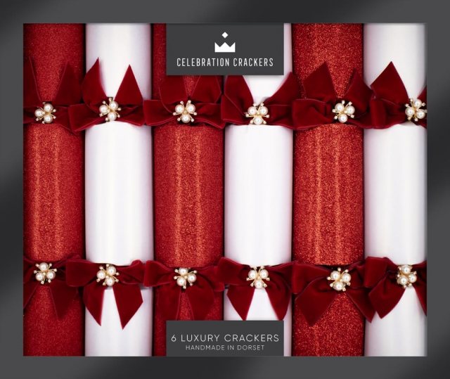 Sparkling Ruby 13'' Luxury Handmade Christmas Crackers (6 Pack)