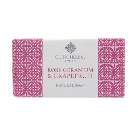 Celtic Herbal Rose Geranium & Grapefruit Soap 100g