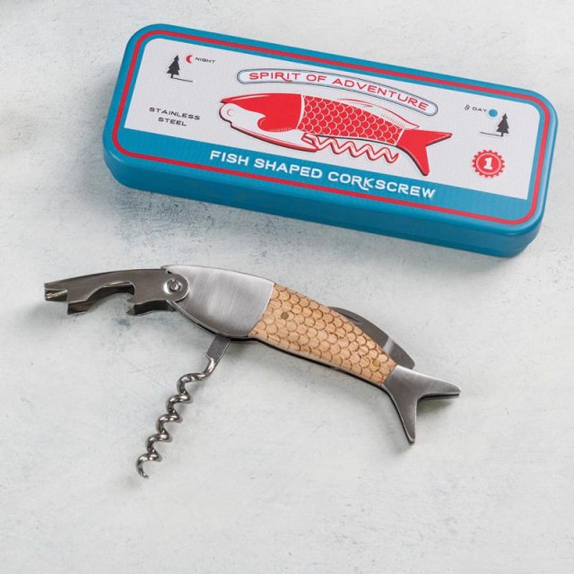 Rex London Fish Shaped Corkscrew In A Tin Spirit Of Adventure