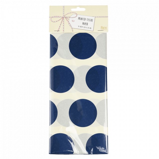 Rex London Tissue Paper Navy On White Spotlight