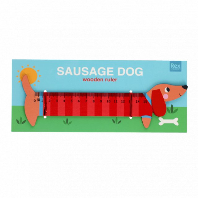 Rex London Wooden Ruler Sausage Dog