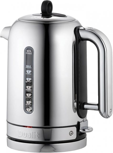 Dualit Classic Kettle | Polished Stainless Steel with Black Trim