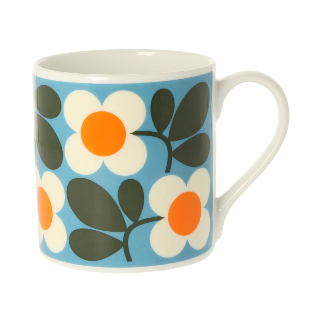 Orla Kiely Floret Turquoise Quite Big Mug