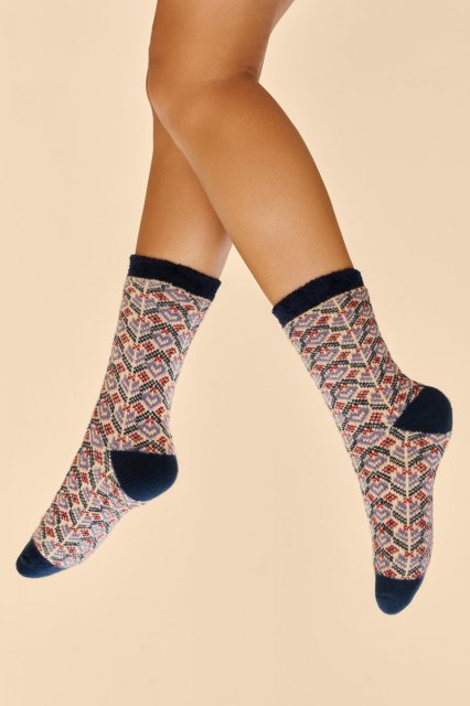 Powder Fair Isle Cozy Socks | Cream