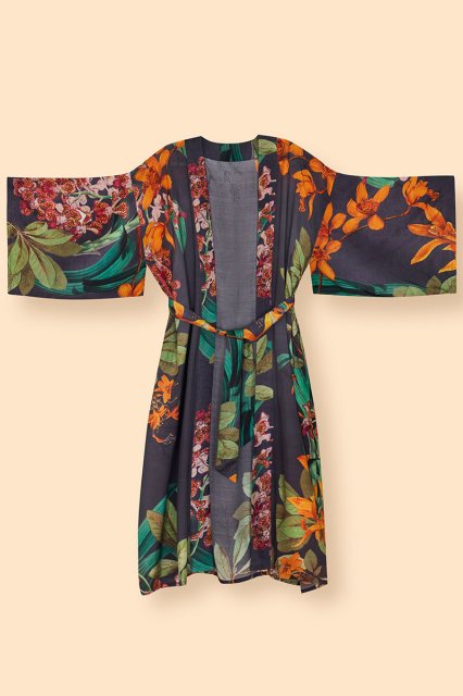 Powder Botany Bliss In Charcoal Kimono Gown