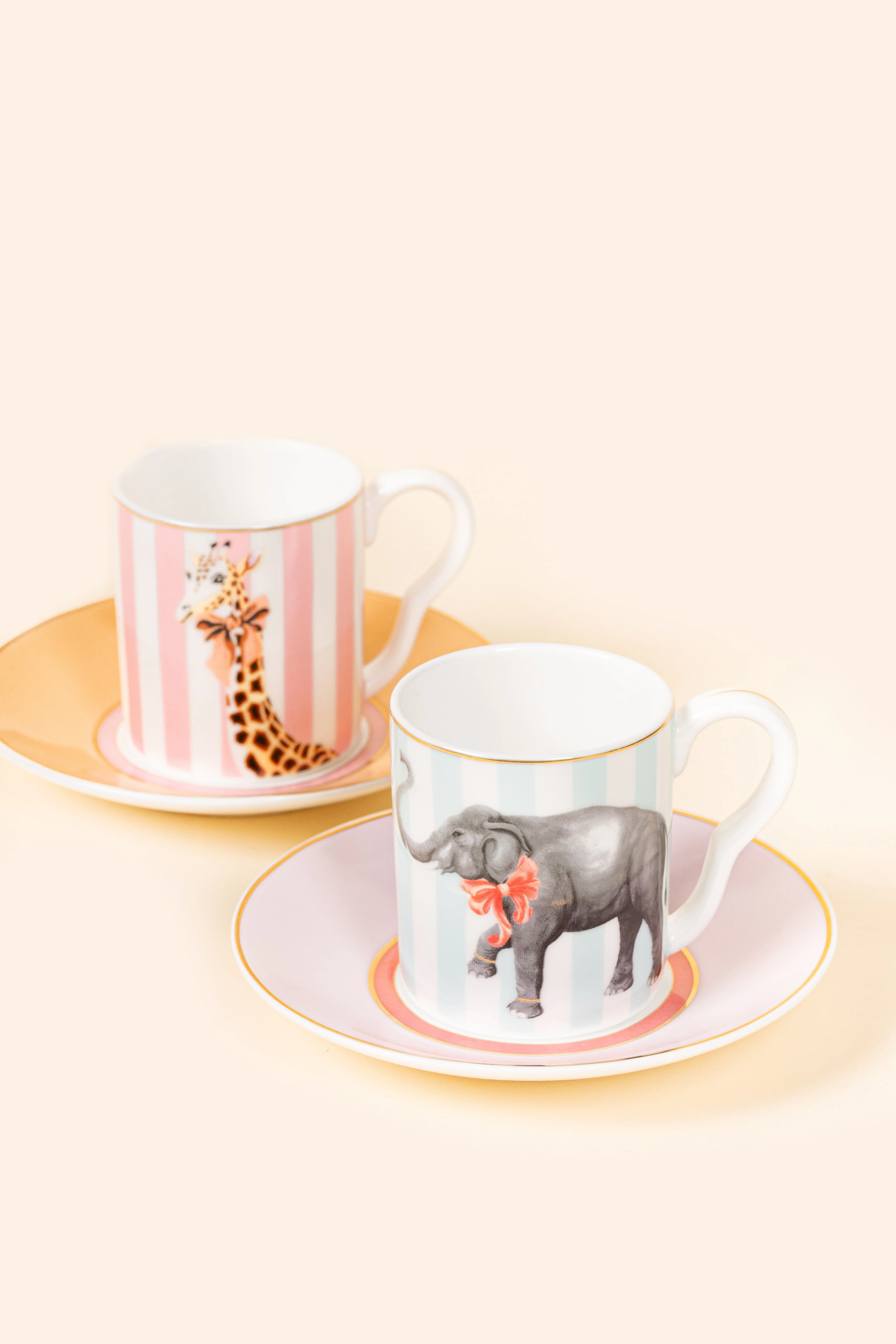 Yvonne Ellen Animal Espresso Cup & Saucers Set of 2