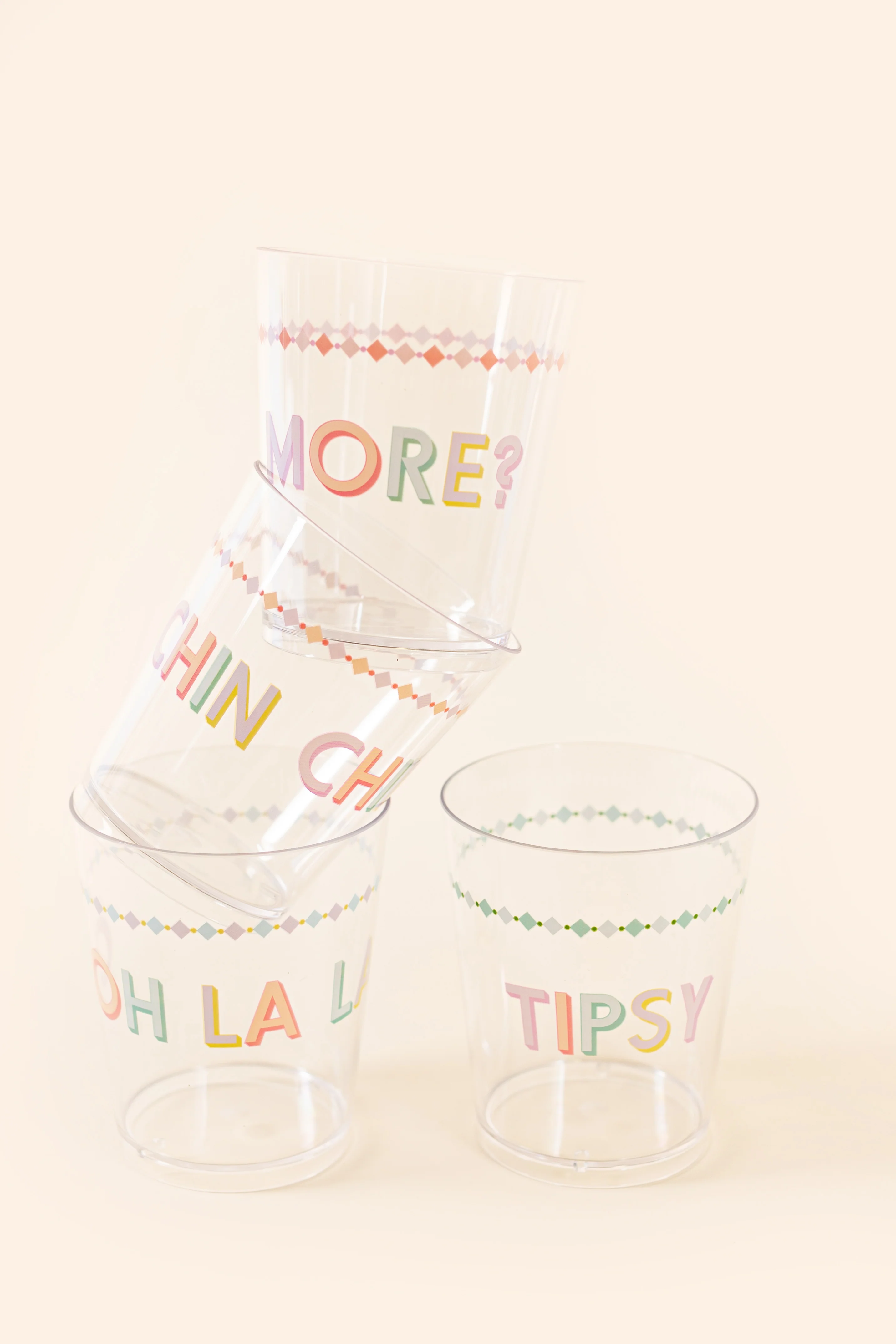 Yvonne Ellen Slogan Picnic Tumblers Set of 4