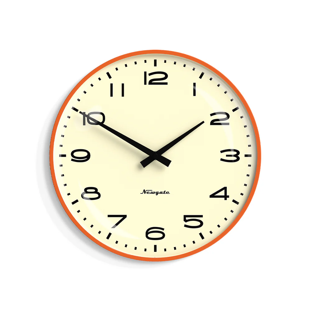 Newgate Radio City Wall Clock | Pumpkin Orange / Harlem Dial