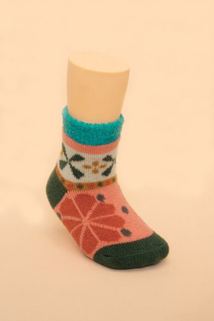 Powder Kids Fair Isle Cosy Socks - Petal