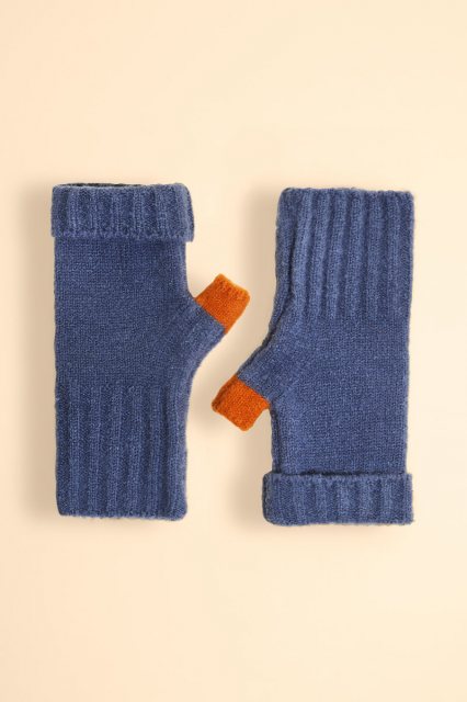 Powder Cassia Wrist Warmers - Denim