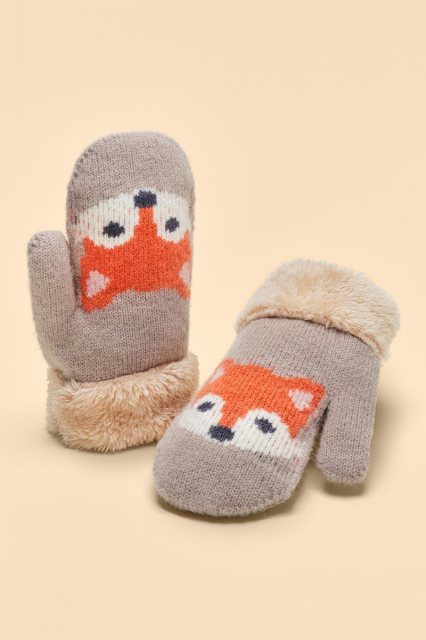 Powder Kids Knitted Mittens - Fox Slate