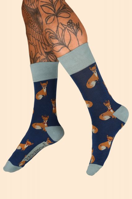 Powder Men's Esteemed Foxes Socks - Blue