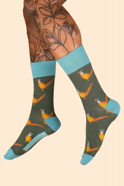 Powder Men's Pheasants Socks - Racing Green