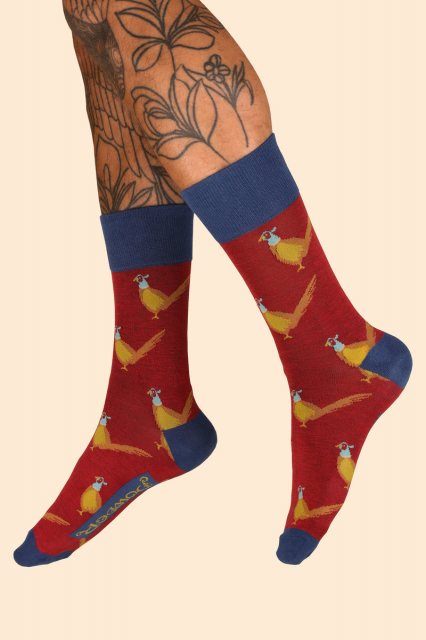 Powder Men's Pheasants Socks - Raspberry