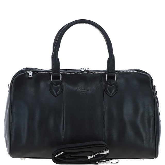 Ashwood Leather Duffle Weekender Bag Black PL47