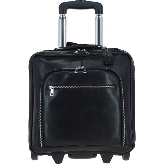 Ashwood Leather Business Trolley Bag Black PL51