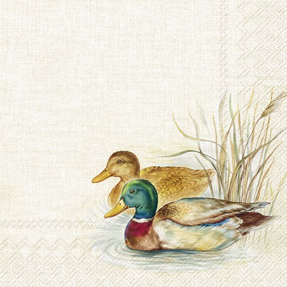 IHR Hunted Ducks Cream Napkins