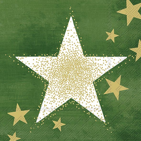 IHR Shining Stars Green Gold Napkins