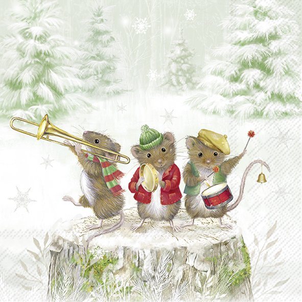 IHR Christmas Mouse Band Napkins