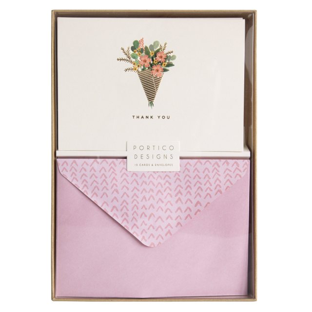 Portico Designs Floral Bouquet Boxed Notecards 10 Pack