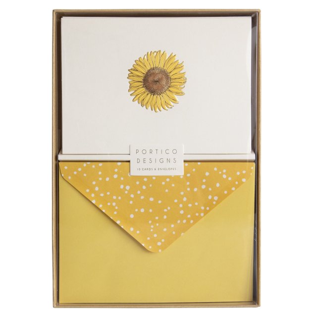 Portico Designs Sunflower Boxed Notecards 10 Pack