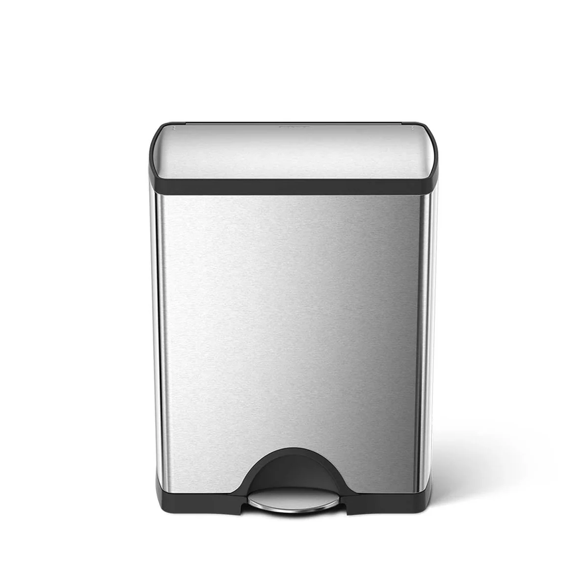 Simple Human Rectangular Pedal Bin 50L - Brushed Stainless Steel