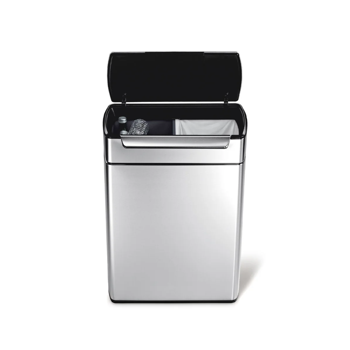 Simple Human Touch Bar Recycler Bin 48L - Brushed Stainless Steel