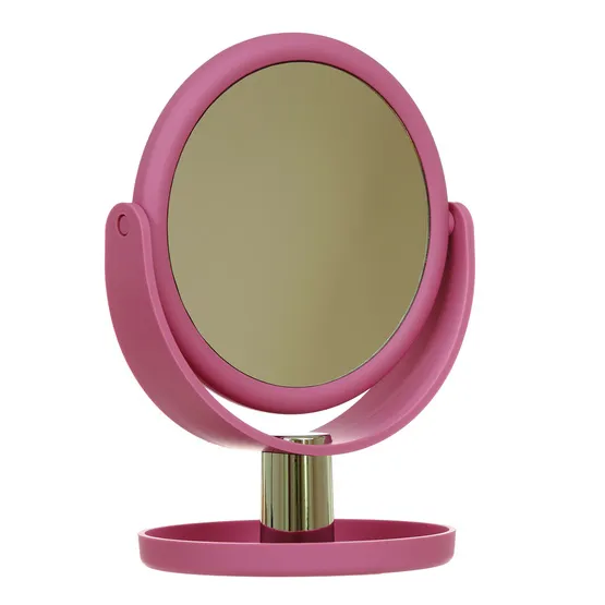 Danielle Creations Soft Touch Vanity Mirror with Tray Pink