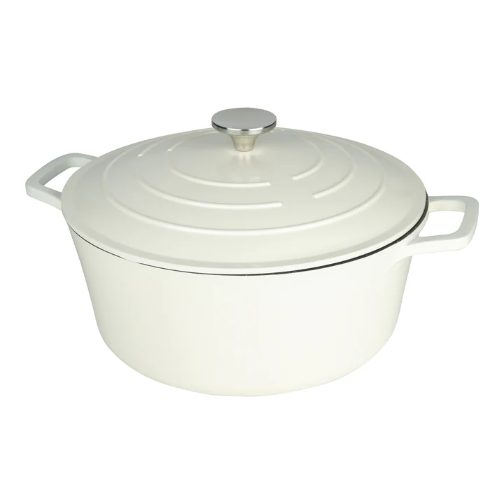 Grunwerg Commichef Cast Aluminium Round Casserole - Cream