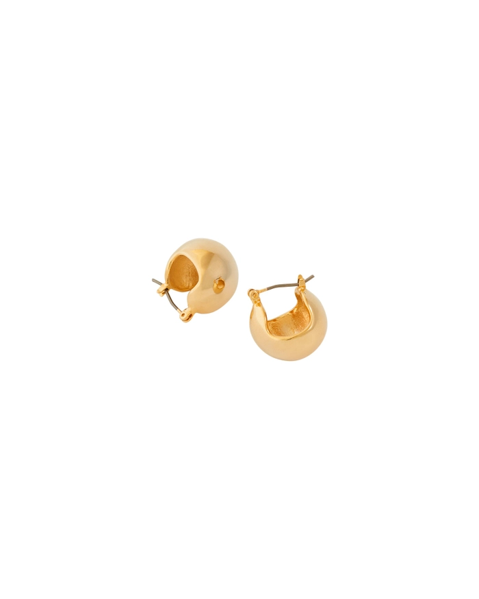 Chalk Ball Huggie Earrings Gold