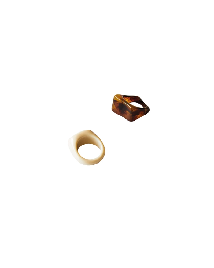 Chalk Flat Resin Rings - 2 Pack