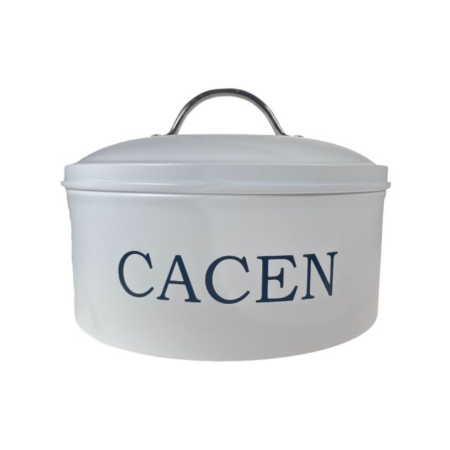 CACEN Round Tin | Serif - Cream & Chrome