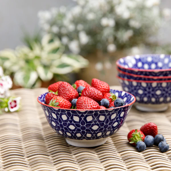 KitchenCraft Blue Floral Stoneware Bowl