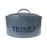 TEISEN Round Cake Tin | Serif Font, Grey & Chrome Handle