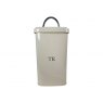 TE Square Tin Canister | Serif Font, Cream & Chrome Handle