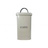 COFFI Square Tin Canister | Serif Font, Cream & Chrome Handle