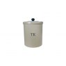 TE Retro Tin Canister | Serif Font, Cream