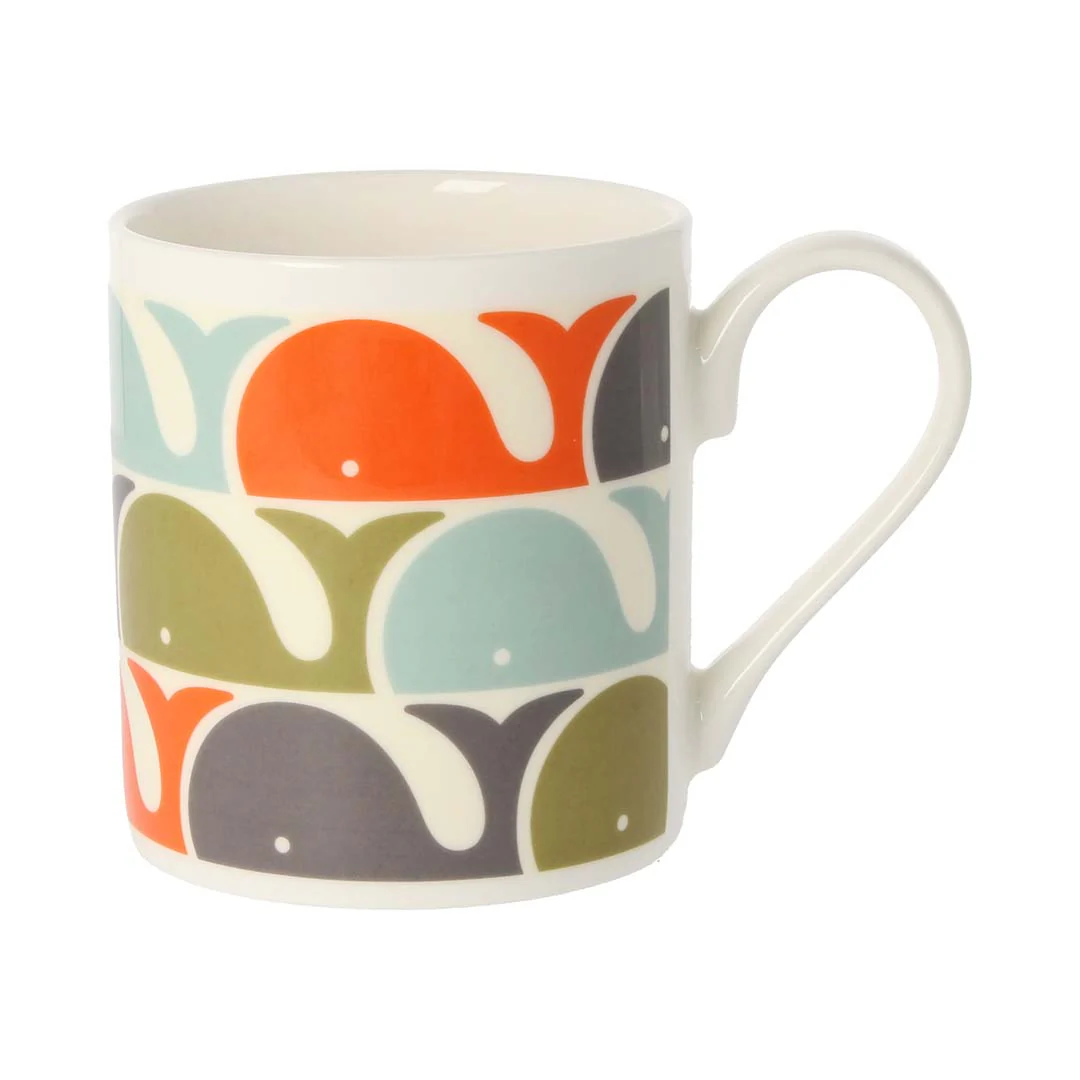 Orla Kiely Whale Orange Mug