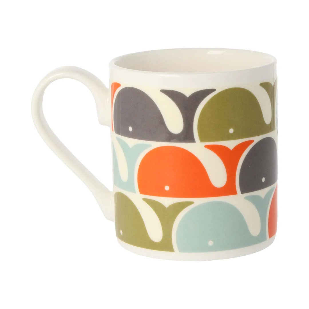 Orla Kiely Whale Orange Mug