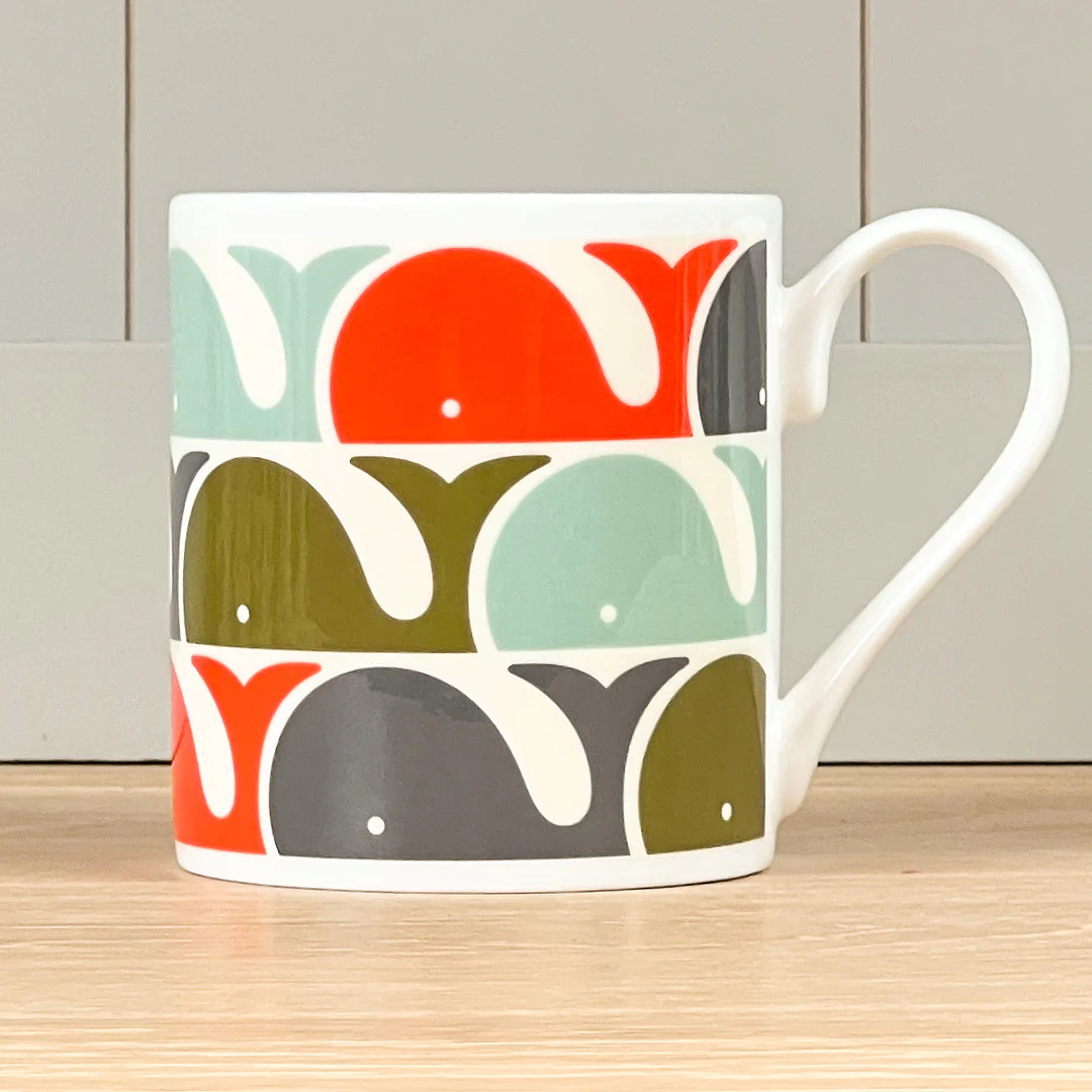 Orla Kiely Whale Orange Mug