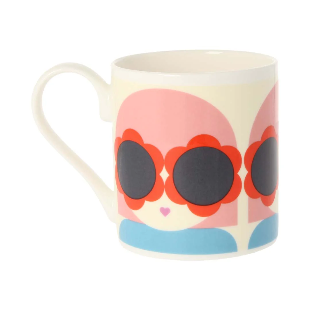 Orla Kiely Lola Red & Blue Mug